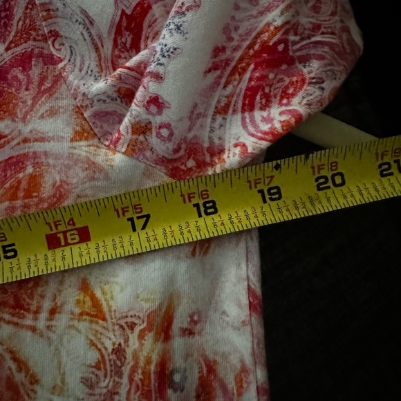 Weekends By Chicos Jacket Womens Multicolored Zip Up Orange Pink White SIZE 1 - Picture 5 of 6